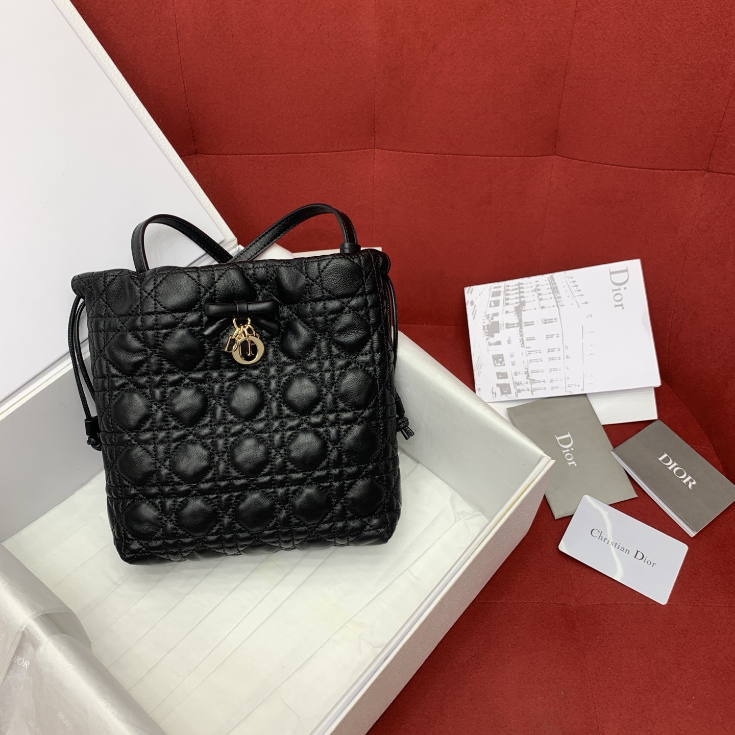 dior adiorable drawstring bucket pouch bag
